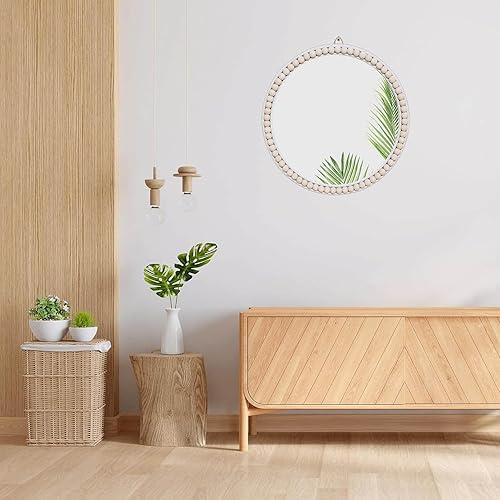 Miniatura 5 de Espejo de guardería de 17 pulgadas, decoración bohemia para guardería, espejo de pared bohemio para granja, sala de estar, dormitorio, decoración de