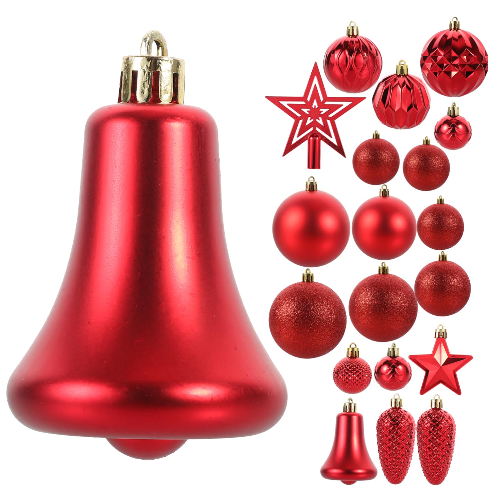 TOPBATHY 90 Piezas Decoraciones de Navidad Colgando Bolas de Navidad Adornos navideños con Purpurina Colgantes navideños Christmas Tree Decoraciones del árbol de Navidad el plastico