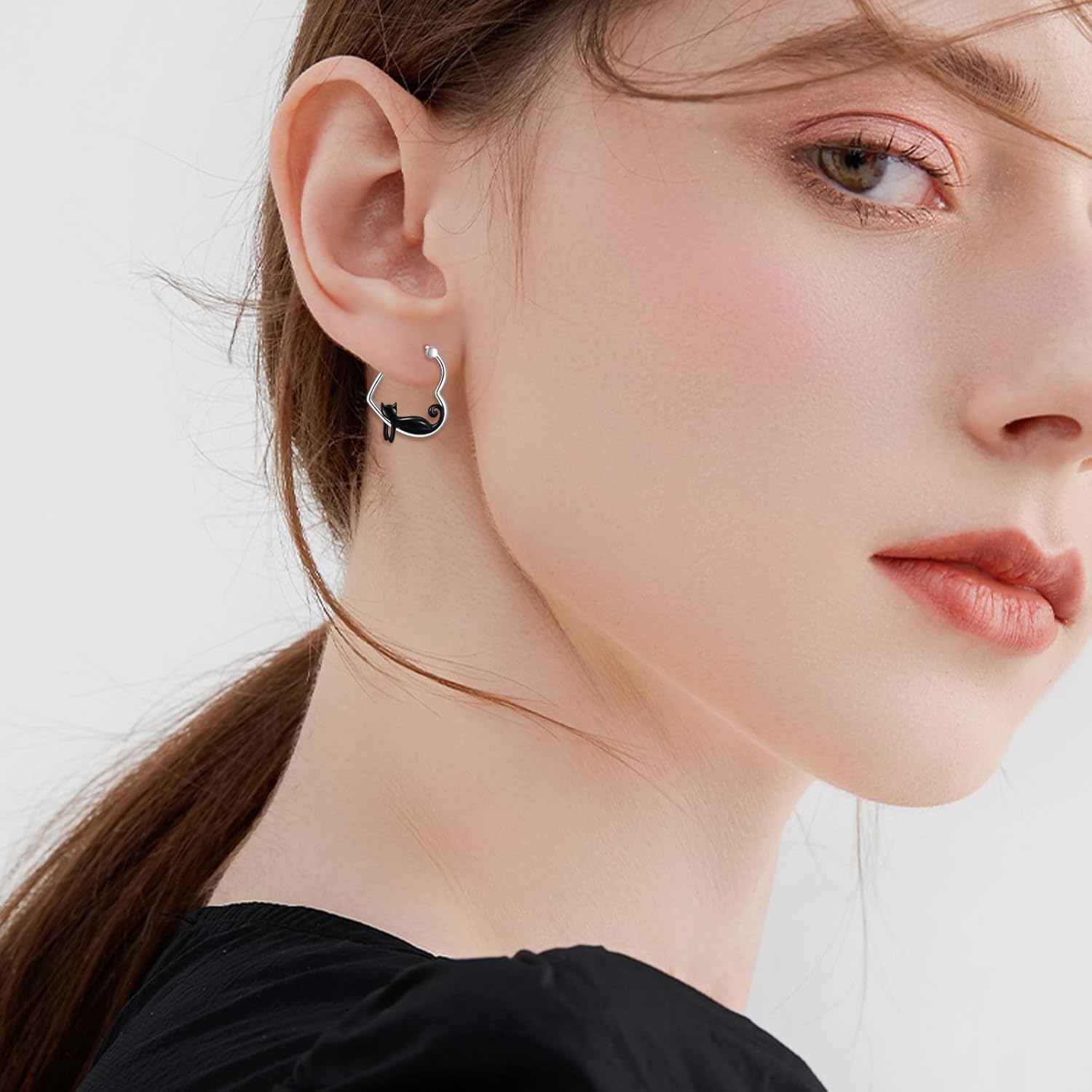 YFN Animal Earrings Sterling Silver Animal Heart Hoop Dangle Earrings Cute Jewelry Gifts for Women - Image 5