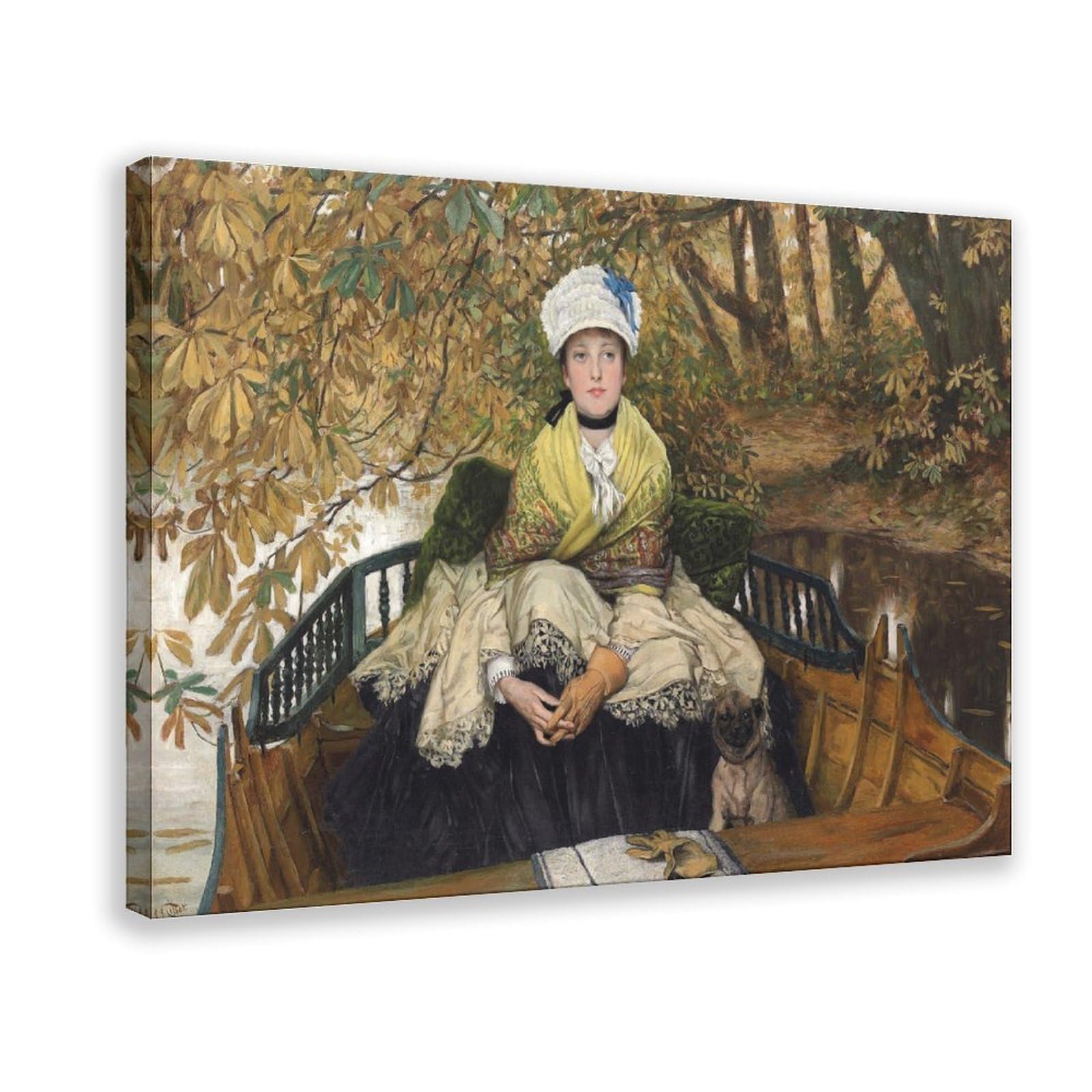 DFJyjFGJJ James Jacques Joseph Tissot,Waiting,famous Art Canvas Posters Wall Art Bedroom Office Room Decor Gift 16" L X 24" W