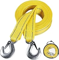 WSSROGY Heavy Duty Tow Strap Rope with Hooks 13ft x 1.8in 10,000 lbs Break Strength for Car Truck Recovery