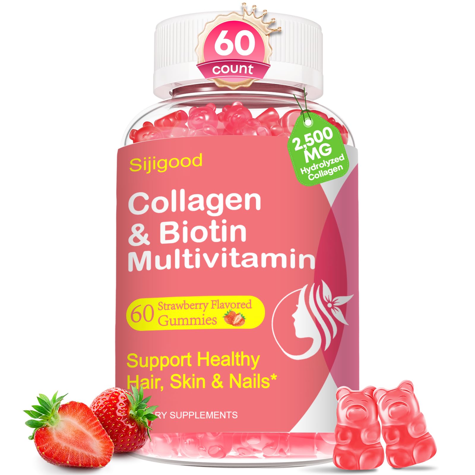 Collagen Peptides Gummies Sugar Free for Women & Men — 2500mg Multi Collagen