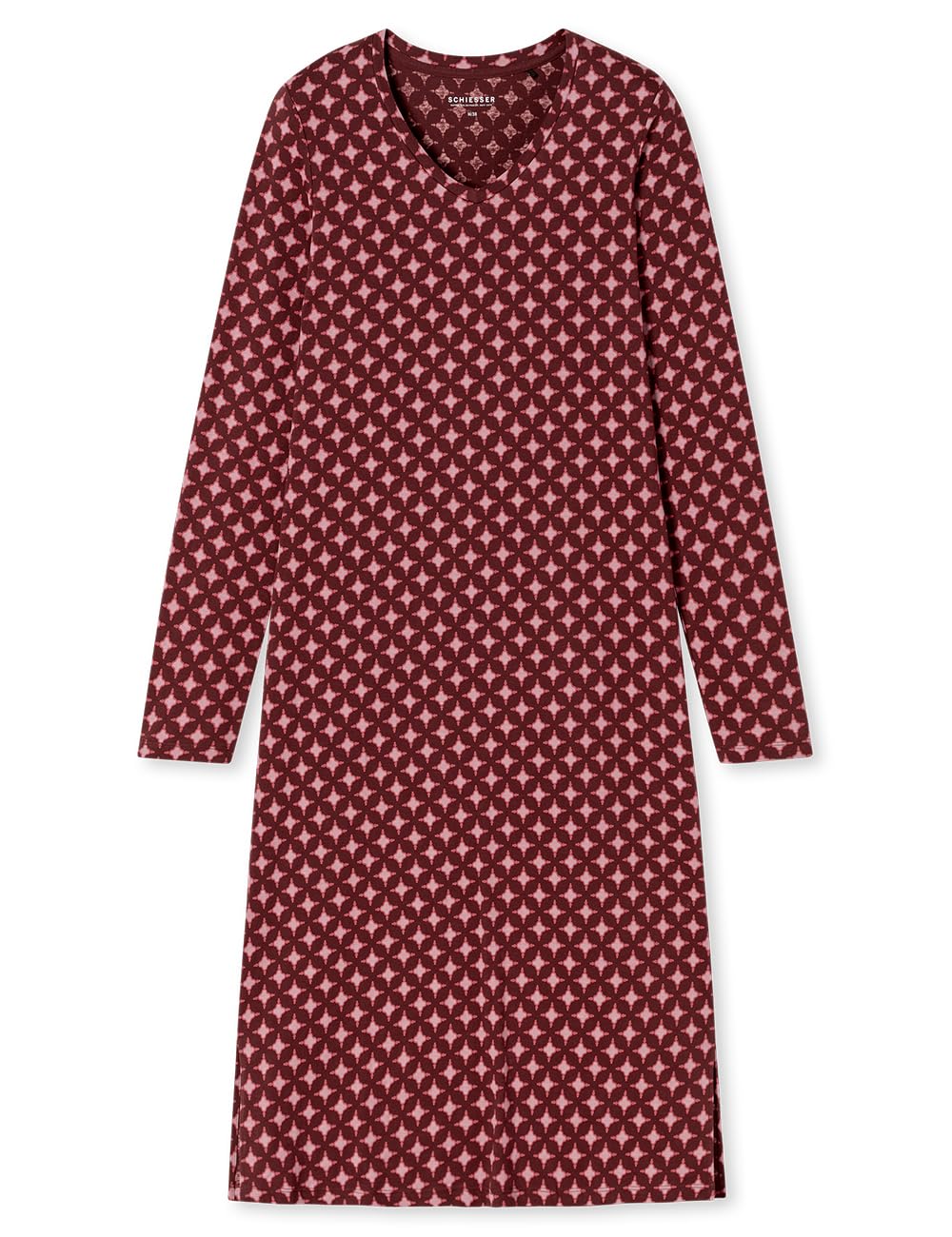 Schiesser Damen Schiesser Damen Nachthemd Langarm Weiche Baumwolle Bigshirt mit Taschen - Nightwear Nachthemd