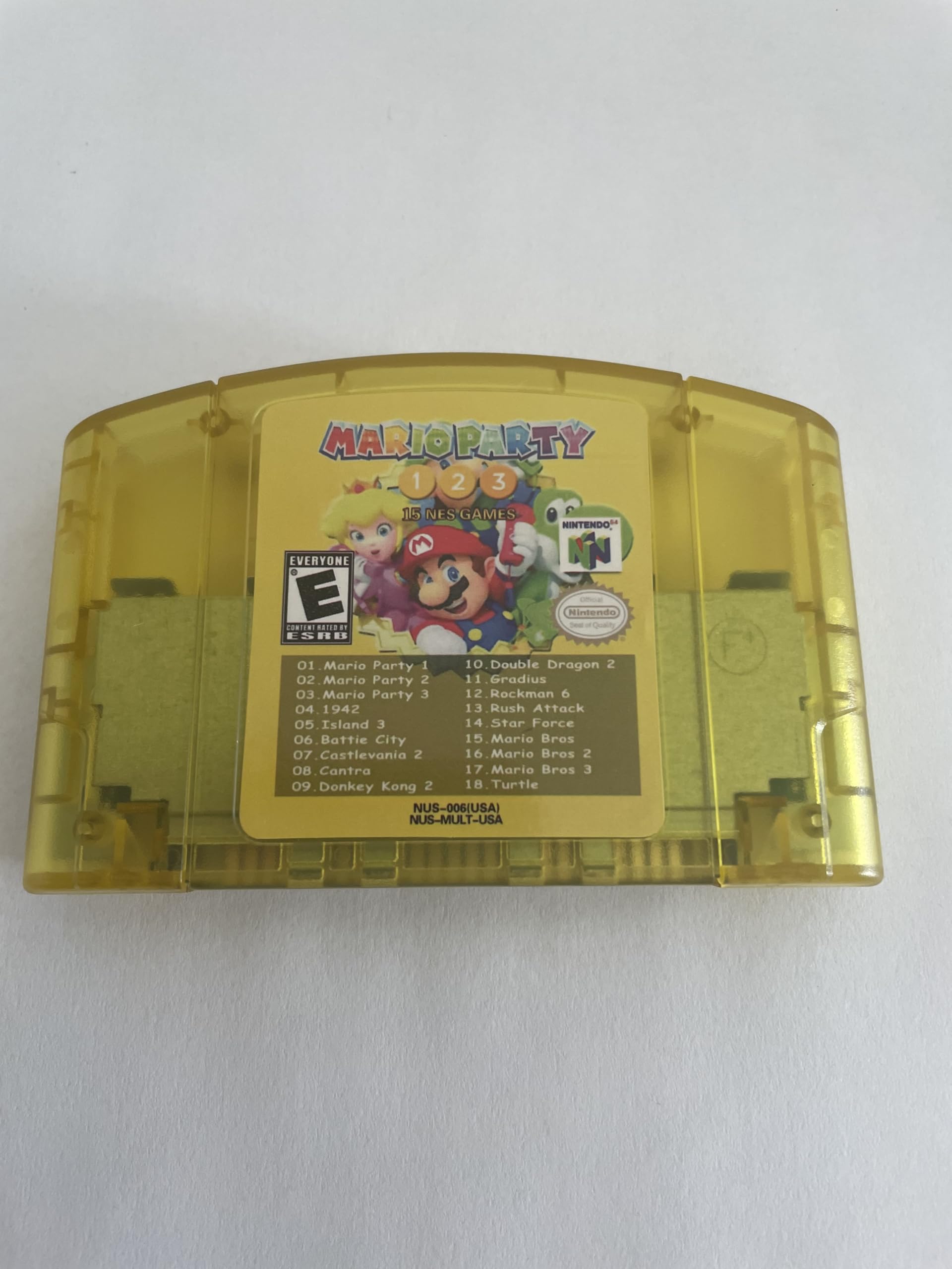 Cartucho de juego 18 en 1 Mario Party 1 2 3 para Nintendo N64 | Versión de EE. UU., 18 juegos en 1, Mario Party 1, 2 y 3, compatible con N64, cartucho de consola