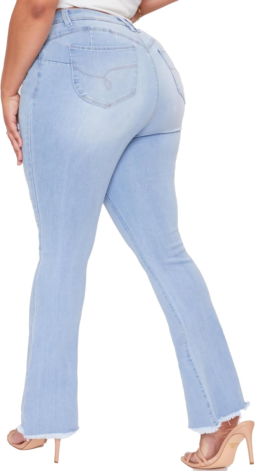 YMI Womens YMI Jeans Junior Plus Wannabettabut High Rise Super Flare Denim Jeanspants