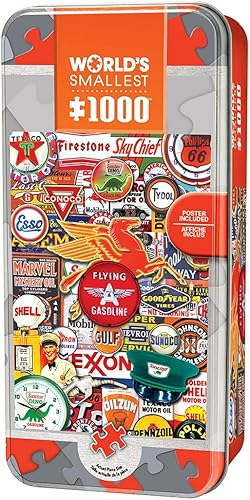 MasterPieces - Juego de rompecabezas más pequeño del mundo, diseño de mármoles, entre otros, Retro gasolina, Variados