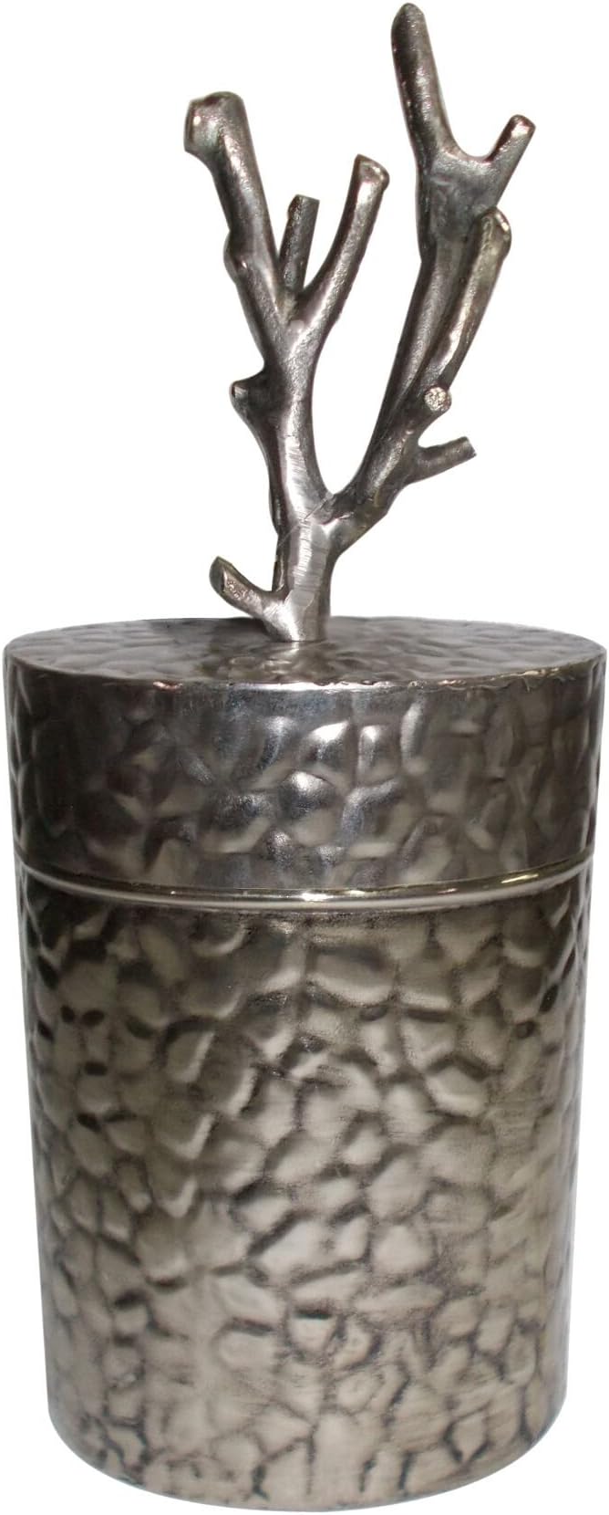 Home Love Affair Decorative Iron & Hammered Aluminum Lidded Branch on Jar 8"x6"x21" Asian Inspired