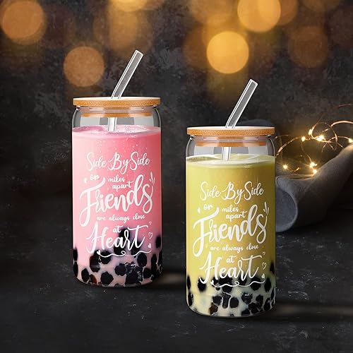 Miniatura 5 de Nuenen 2 piezas de regalos para amigos, regalos de entrenador, coordinador del caos para mujeres, vaso de café de vidrio de 16 onzas para