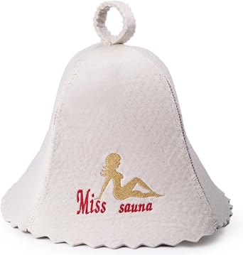 Wool Sauna Hat for Women Miss Sauna Protect Hair - Banya Hat for Men - Felt Wool 100% Natural - Sauna Hair Protector