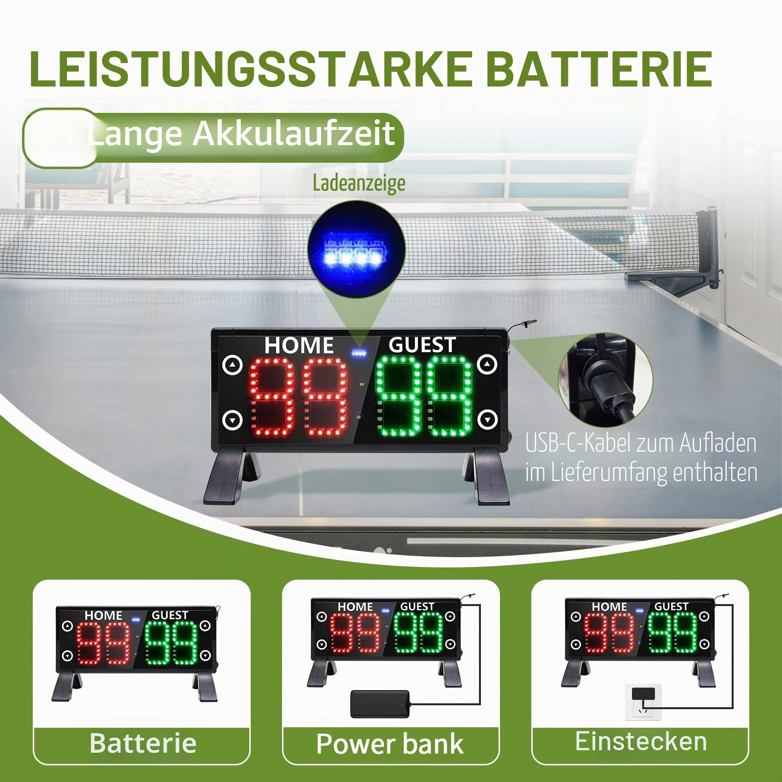 YZ 3-Zoll Digital Anzeigetafel, Helles Touchscreen Scoreboard, Tragbares Elektronisches Scoreboard mit Fernbedienung, Outdoor Sport Punktezähler für Fußball, Basketball & Verein