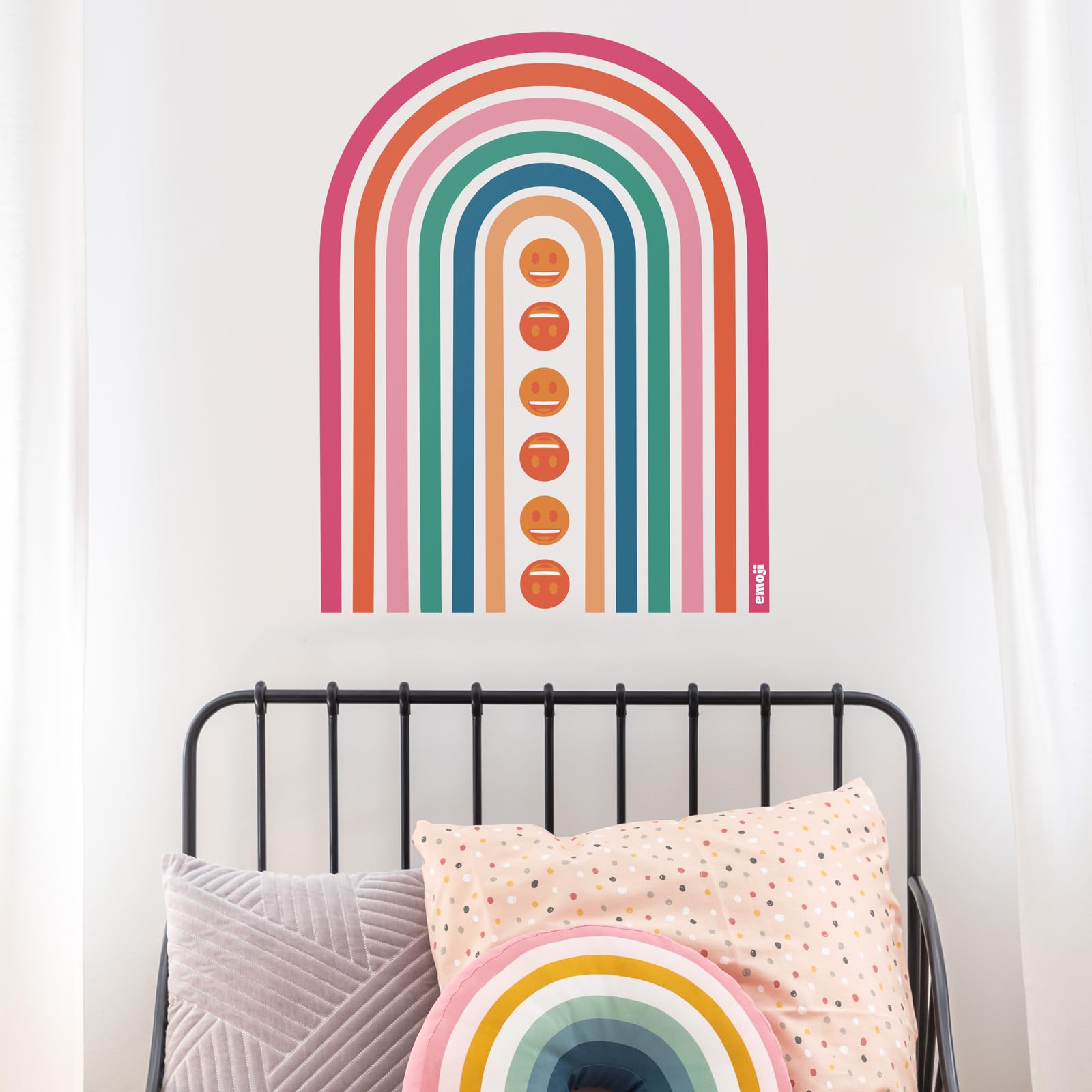 Stickerscape Emoji Wall Stickers (Rainbow) | Kids Wall Stickers, Tween Wall Stickers, Emoji Wall Decor| Easy to Apply, Cleanly Removable