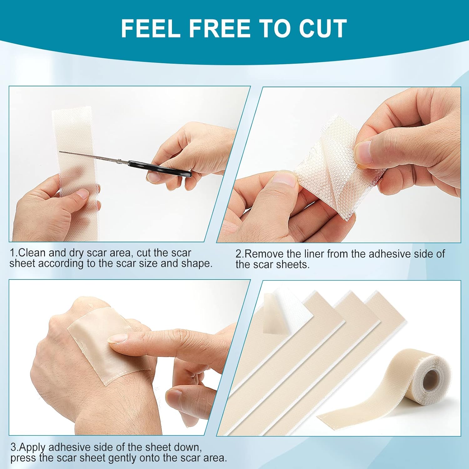 Buy Silicone Scar Sheets Scar Away Tape Roll (1.6” x 120”Roll