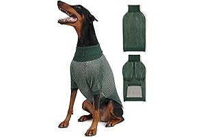 YUDODO Striped Large Dog Sweater - Warm and Cozy Doggo Attire