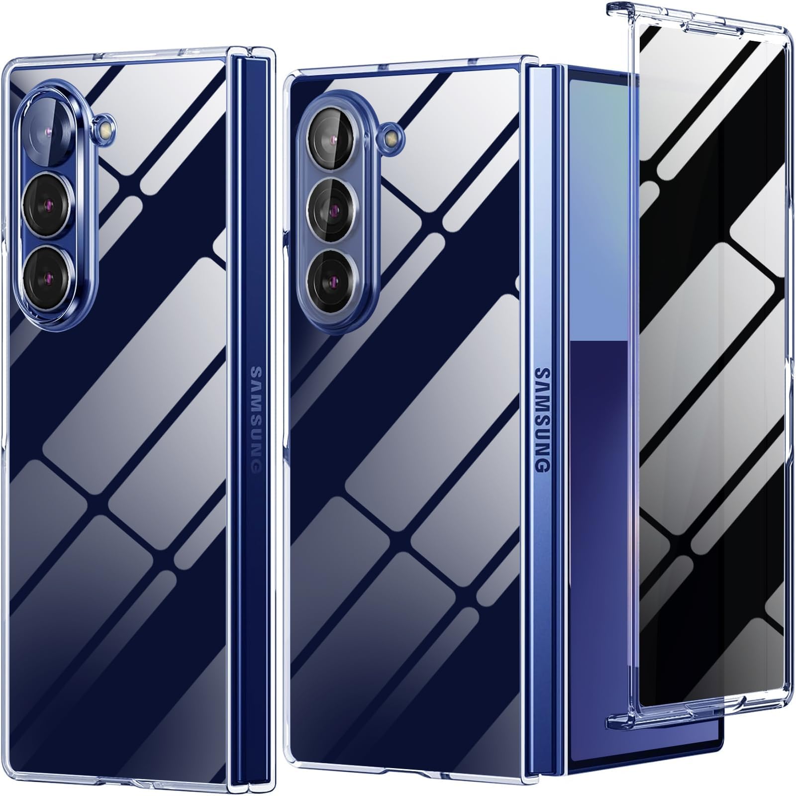 Z Fold 7 Privacy Case,for Galaxy Z Fold 7 Full Body Cover Built-in Anti Peeping Screen Protector,Hard PC Ultra-Thin Shockproof Protective Phone Cases for Galaxy Z Fold7,Clear