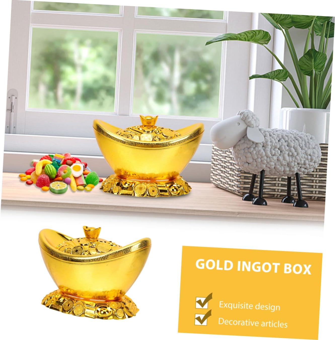 GLEAVI 1Pc Creative Candy Container Ornament for Home Decor Lightweight Candy Storage Box for Sweets Snacks Unique Stage Prop present for Friends image 4