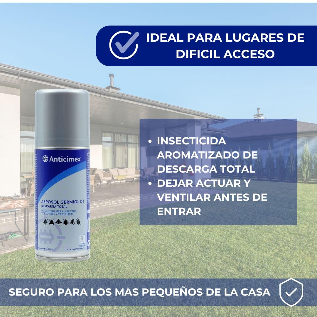 Anticimex | Pack CIPERGEN y GERMIOL | Insecticida Profesional Interior y Exterior | Concentrado con Cipermetrina y Bomba Descarga Total | Elimina Mosquitos, Cucarachas, Chinches y Más