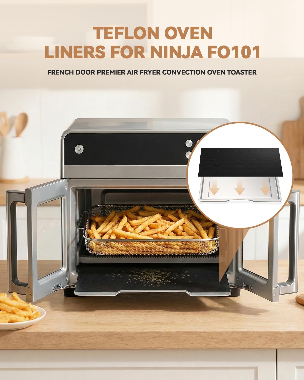 5PCs Oven Liners for Ninja French Door Premier Air Fry Oven FO101 Series