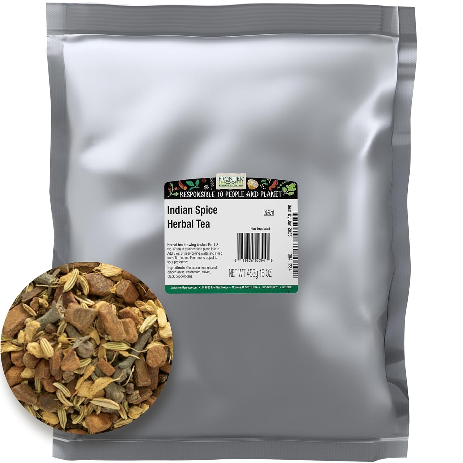 Frontier Co-op Indian Spice Herbal Tea 1lb | 16 Ounce (Pack of 1)
