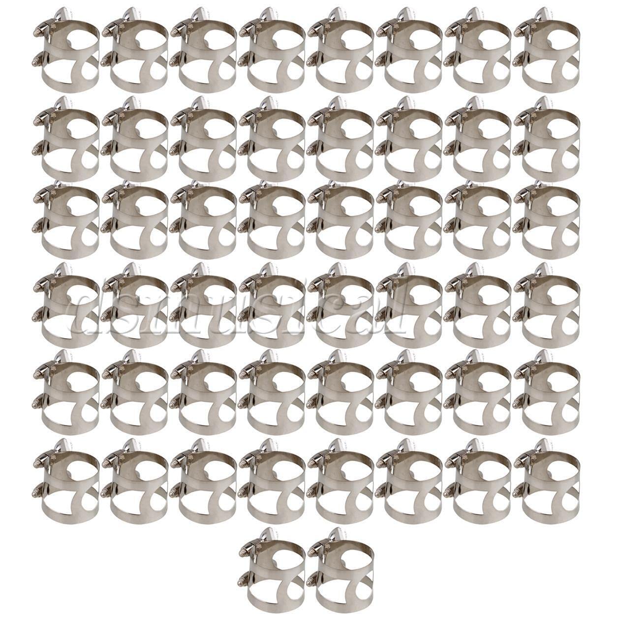 50x Nickel Plated Clarinet Mouthpiece Ligature with Double Screw Adjust