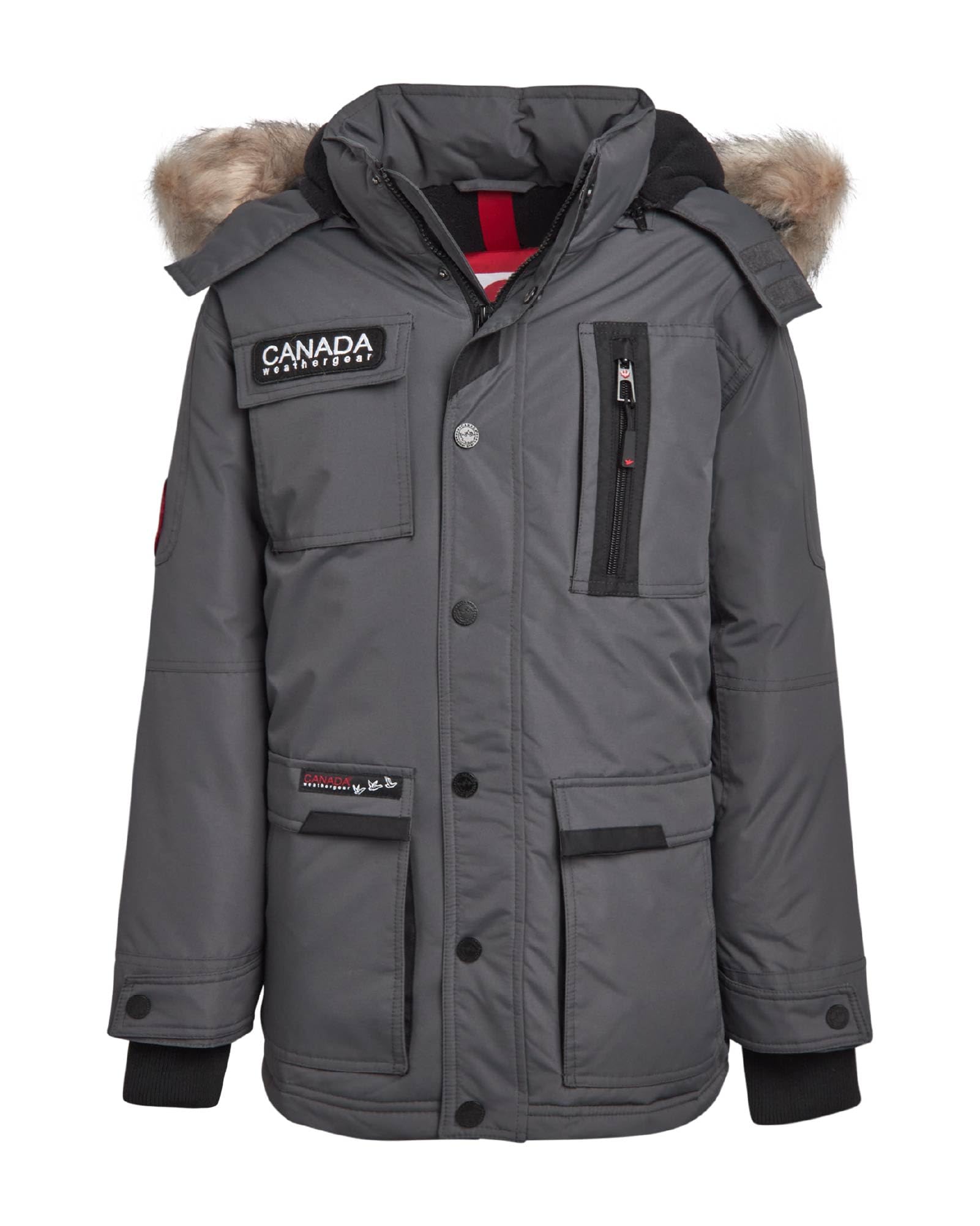 Lined Parka Canada Weather Gear Men's Hooded Parka Jacket