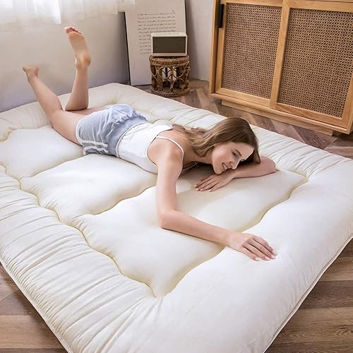 Miniatura 3 de Japanese Floor Mattress,Thick Futons Sofa Couch Bed,Thicken Sleeping Pad,Foldable Roll Up Floor Futon for Adults,Tatami Mat Dormitory Bed Lounger,4