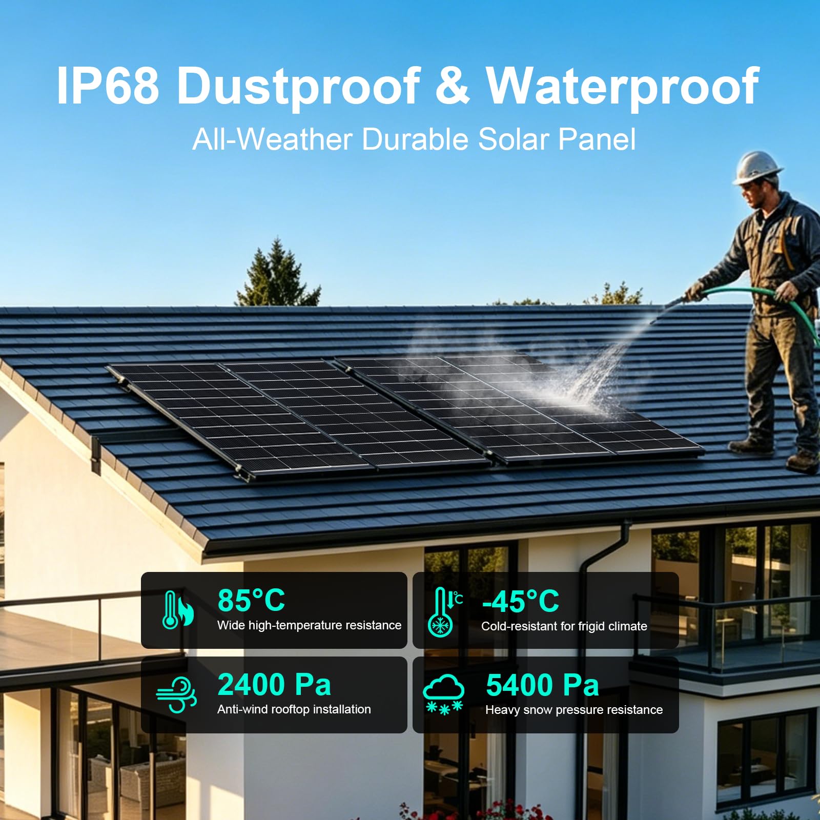 Pannelli solari 100W bifacciali 12V, tipo N 16BB 25% ad alta efficienza, A+ modulo fotovoltaico, caricabatterie di alimentazione per camper, cabine marine (865x578mm)