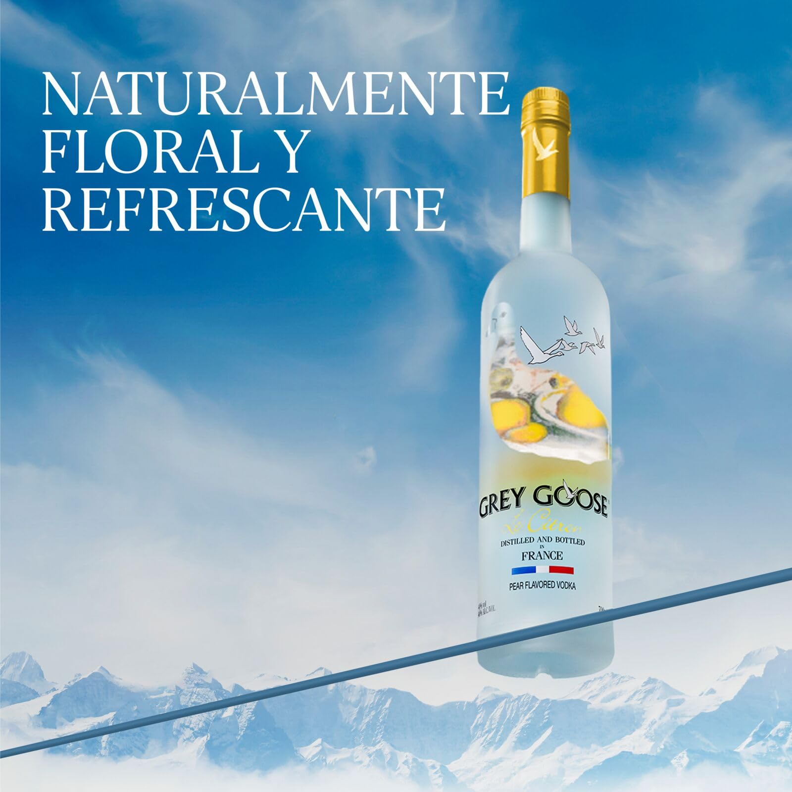 GREY GOOSE Le Citron, ALC. 40 %, 100 cl / 1 l, vodka francés de premium elaborado con vodka GREY GOOSE y con la esencia de limones de la región francesa de Menton