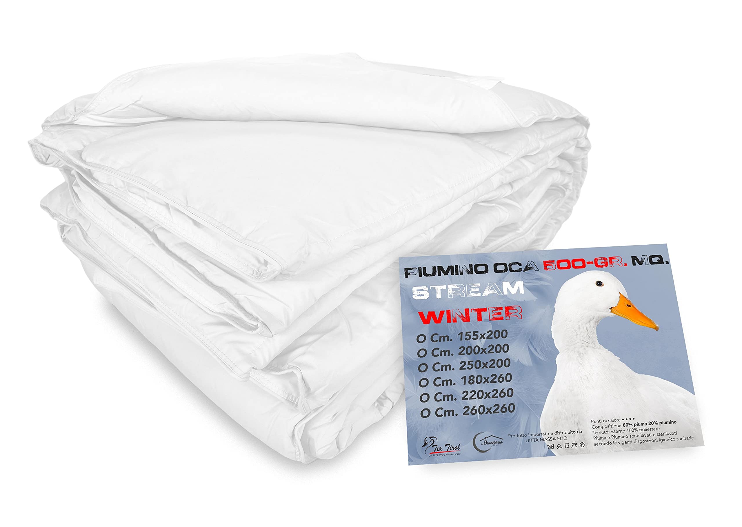 Pościel dla domu Kurtka puchowa gęś strumień 500 GR. 80% Pióro gęś 20% Biała gęś puchowa - 1 Plac I pół CM. 200X200