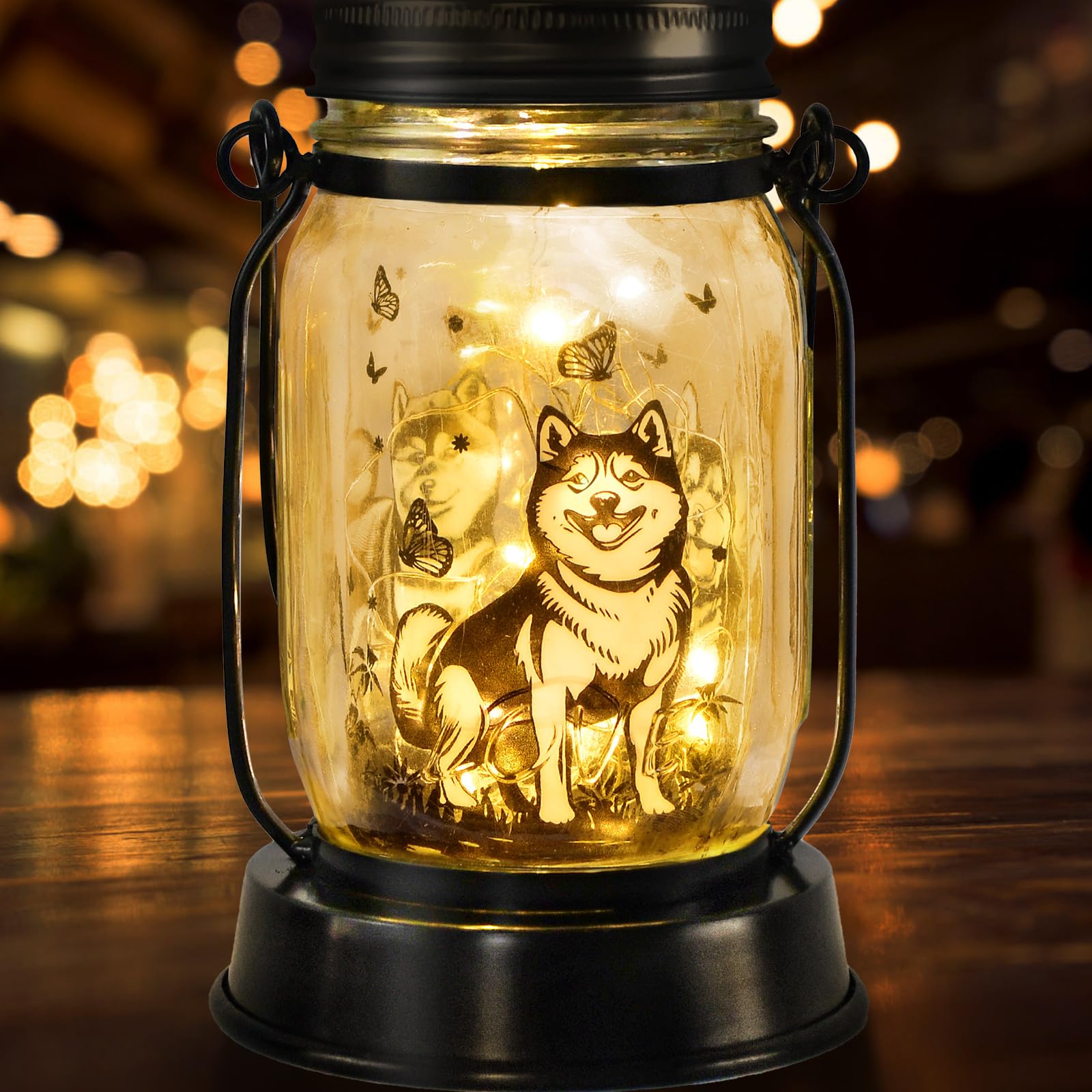 kyoryuger Shiba Inu Gifts for Women/Men Shiba Inu Solar Lanterns Mom Birthday Shibe Dog Lovers Lantern Pet Loss Animal Doge Memorial Lights Solar Garden Decor for Yard, Patio,Backyard,Porch Torches