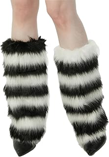 Faux Fur Leg Warmers for Women, Fluffy Boot Cuffs Covers for Halloween, Christmas,Furry Costume Cute Cosplay