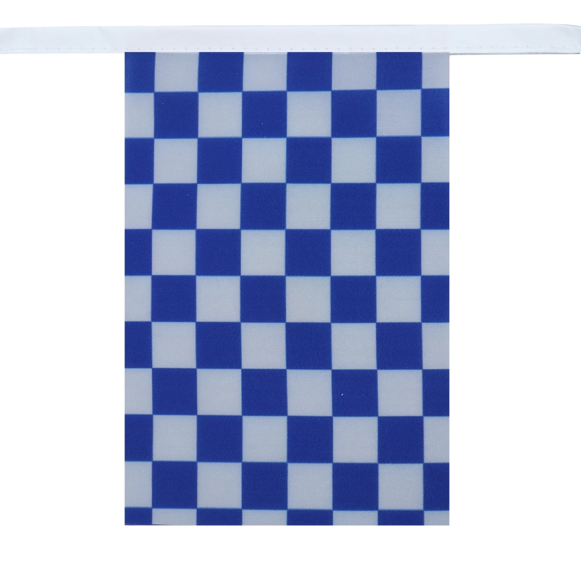 AZ FLAG Ghirlanda 6 Metri 20 Bandiere A Scacchi Blu Marino E Bianchi 21x15cm, Bandiera Scacchiera Blu E Biancha 15 x 21 cm - Festone Bandierine - 3