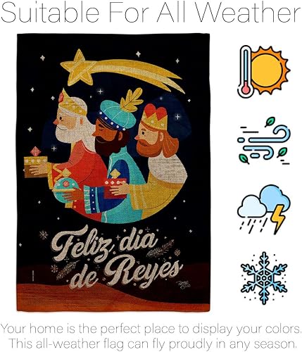 Miniatura 6 de Feliz Dia De Reyes Tapiz de arpillera Bandera de Jardín Decoración del Hogar Pasador de Madera Regalos de Navidad Natividad Tres Reyes Religioso