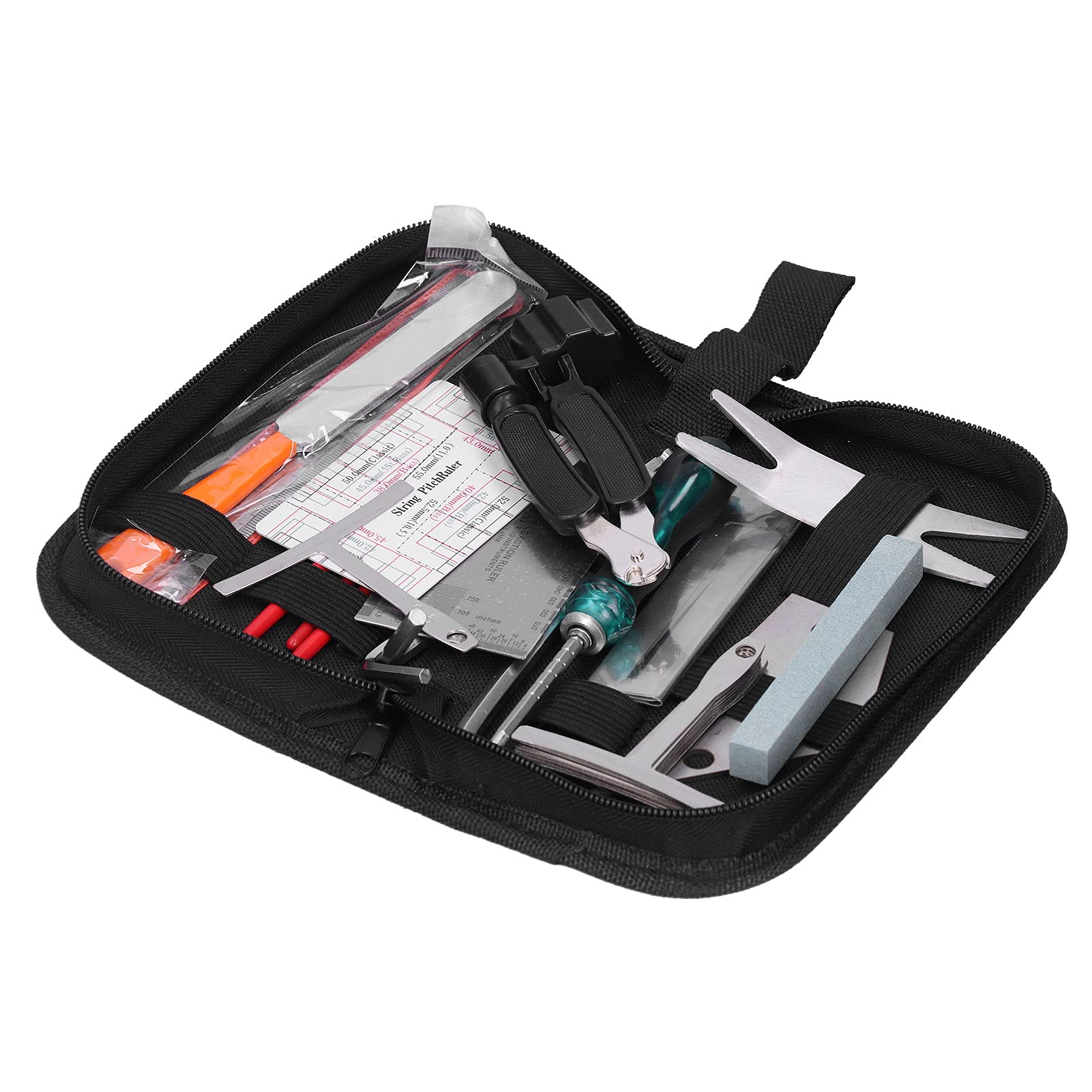 Outils de réparation de guitare, lime polie, Kit de réglage de mesure d'instrument de musique en acier inoxydable, ensemble complet pour l'entretien de la guitare