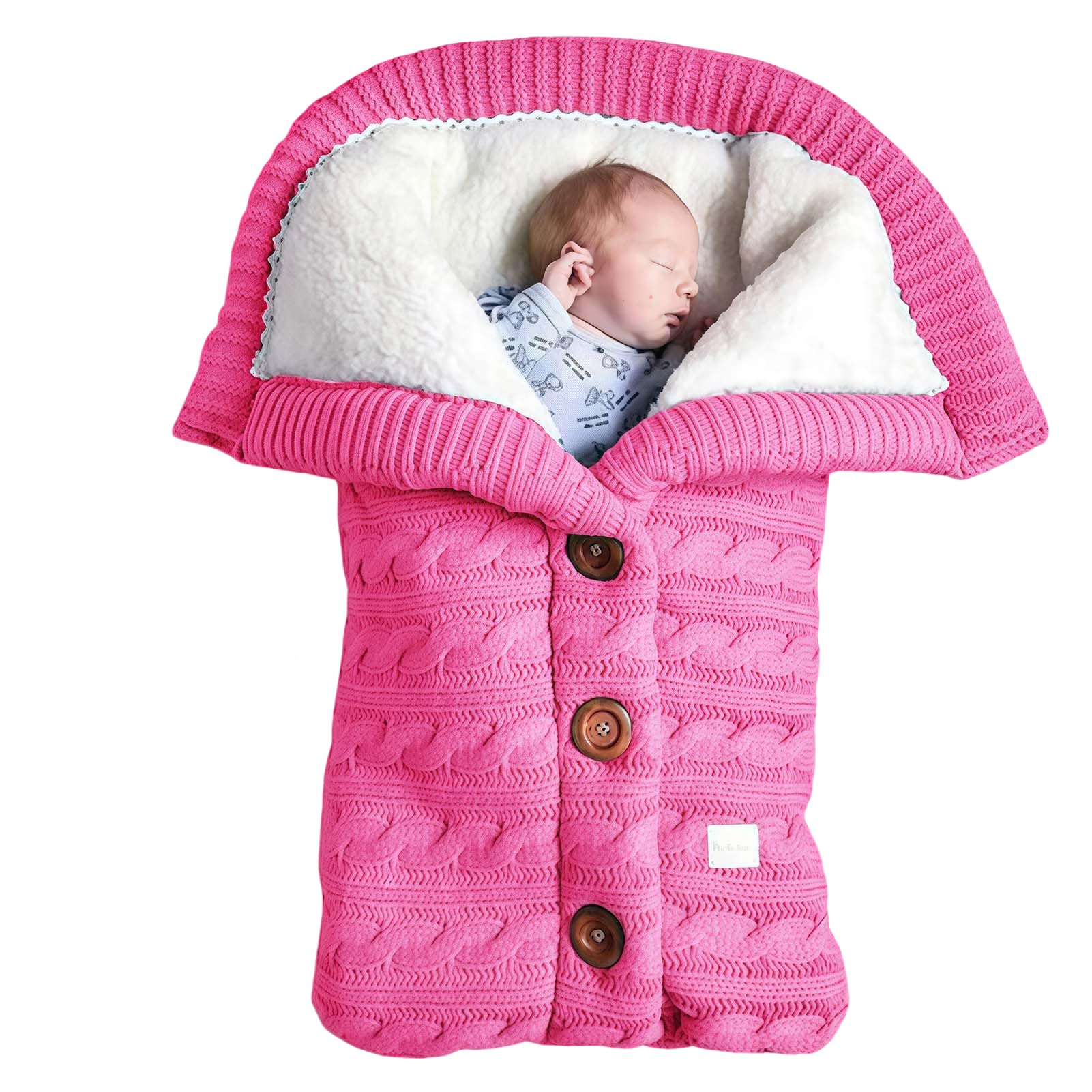 Copertina per Neonati, Morbida Copertina in Pile Lavorato A Maglia per Neonati, Tutine per Bambine E Bambini, Foderato in Pile, per Lettino Viaggio Seggiolino Auto Carrozzina