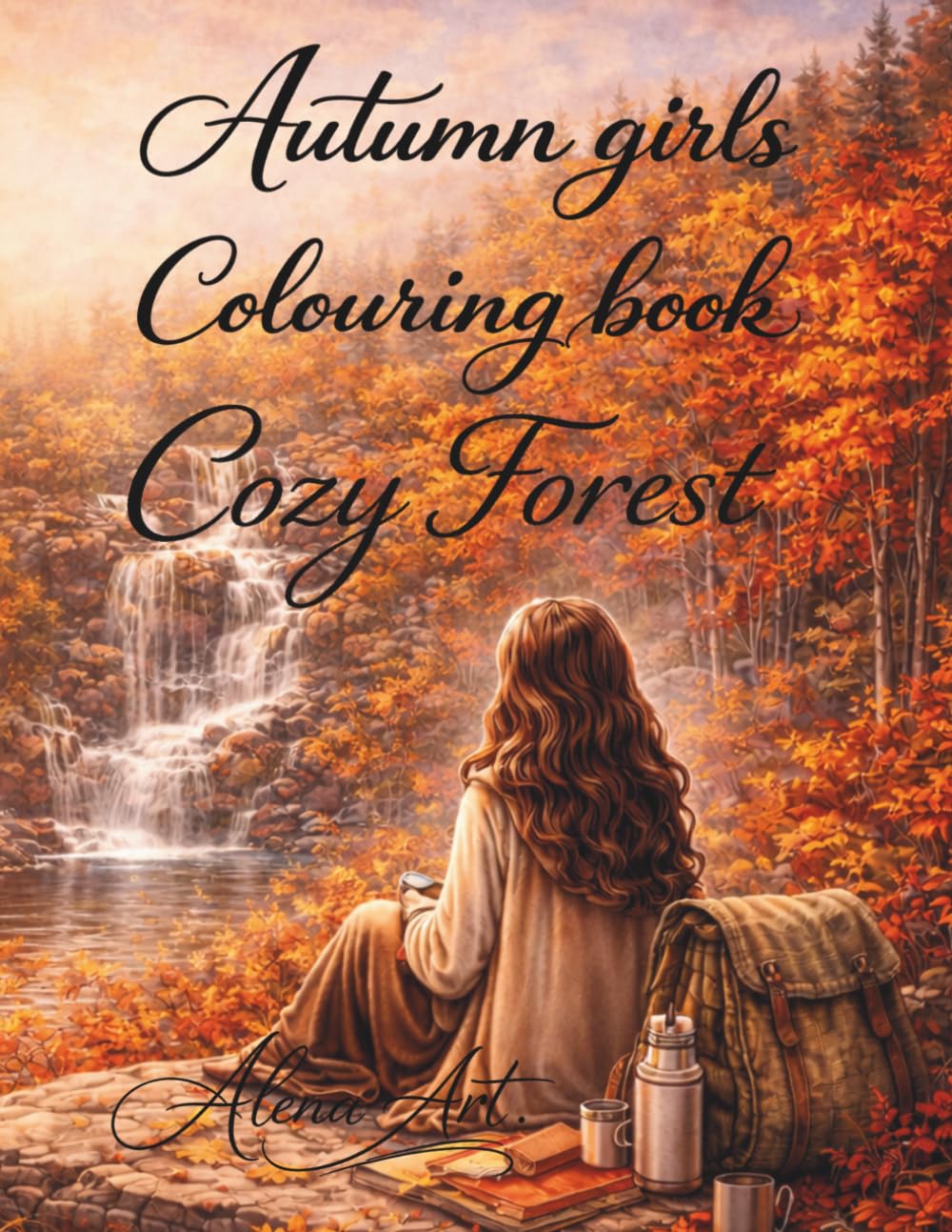 Autumn Girls Colouring Book Cozy Forest: 30 Relaxing Nature Scenes for Adults and Teens (Season Girls Colouring Book)