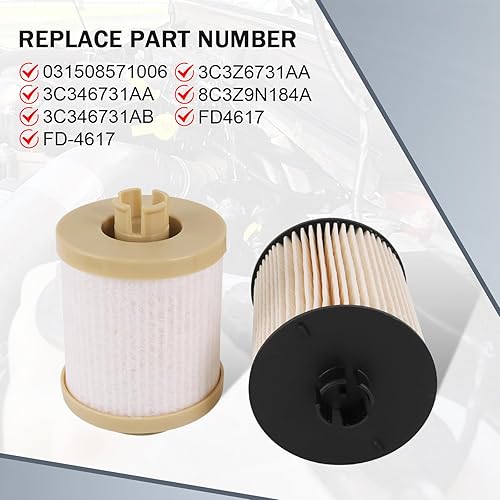 Miniatura 25 de Filtro de combustible diesel FD4616 de repuesto para Ford 6.0L F250 F350 F450 F550 Super Duty 2003-2005 Excursion 2003-2005 La carrera de potencia