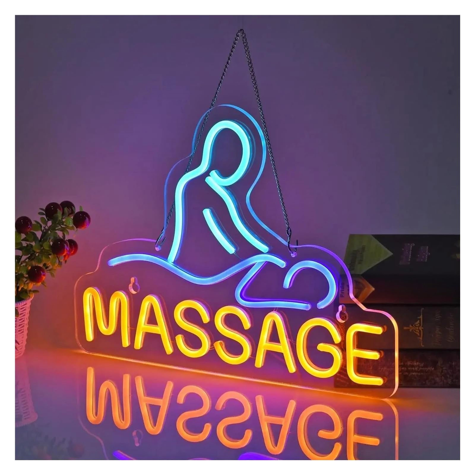 néon signe Panneau Lumineux Pour Massage, Alimenté Par USB, Pour Décoration Murale, Salle De Jeux, Club, Bar, Magasin De Massage 40x29.3cm