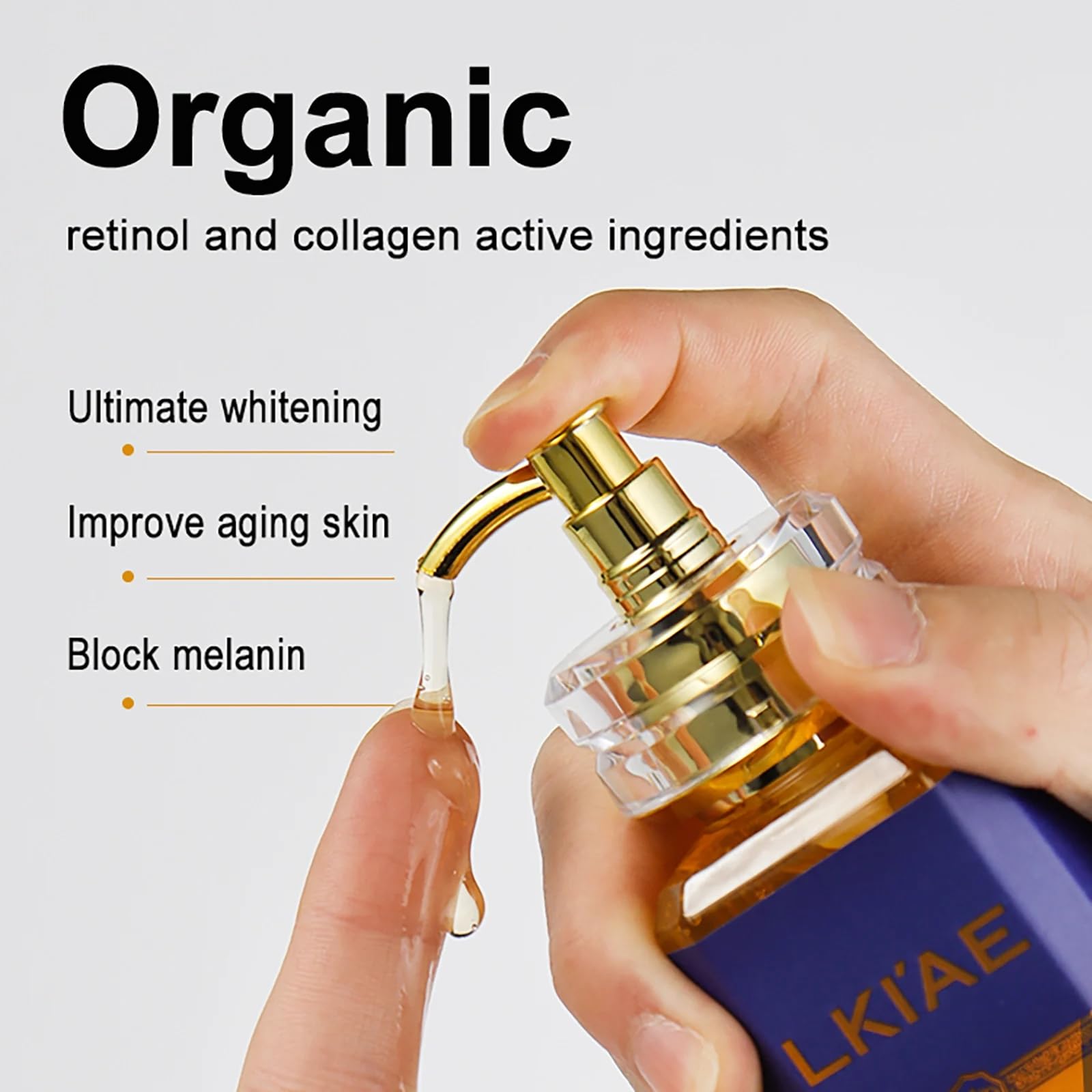 LKIAE Ultimate - Siero viso e corpo al retinolo doppio sbiancante, riduce rughe e macchie scure, idratante, nutriente, anti-invecchiamento, con collagene, estratto di lumaca, 180 ml (confezione da 3)