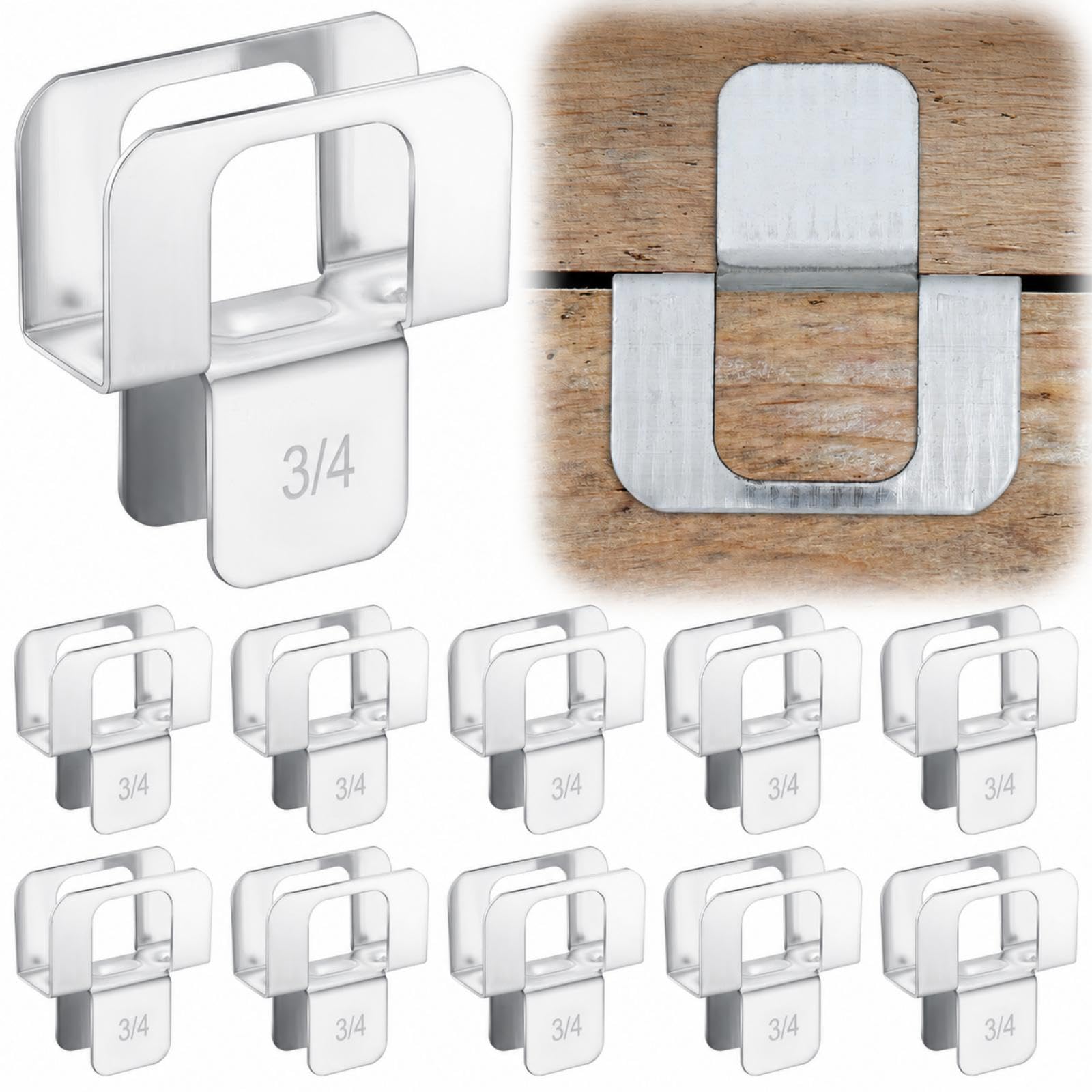 Hicarer 100 Pcs 3/4'' Plywood H Clip for Roofing Panel Plywood, Silver