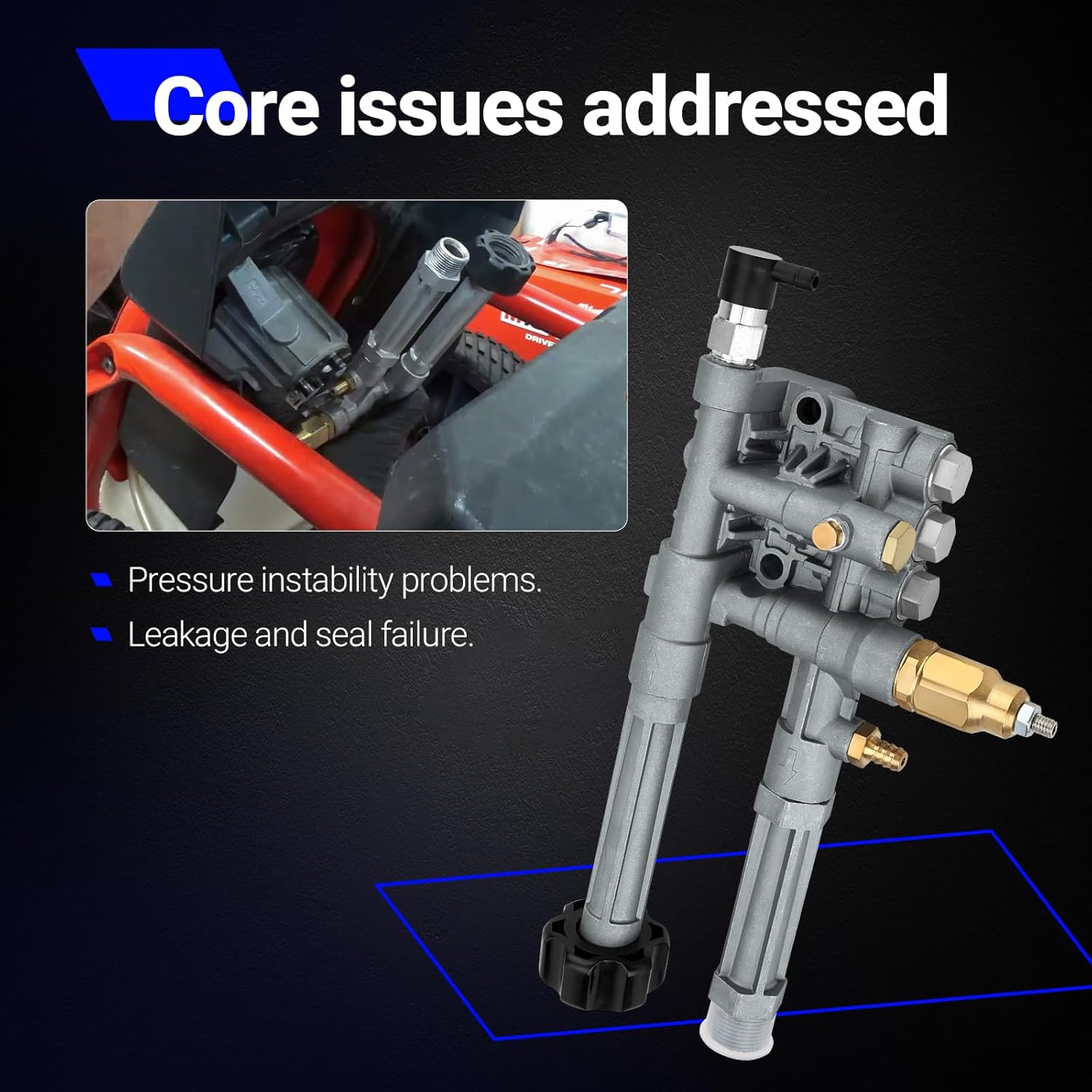 AR42518 Pressure Washer Pump Head for Troy Bilt RMW SRMW Pumps RMW2G20 RMW2G23B RMW2G24 RMW2G25 RMW2.2G20D RMW2.2G24 SRMW2.2G26 Complete Pump Head Assy Replaces# AR42940 AR42518 AR43061 AR Pump