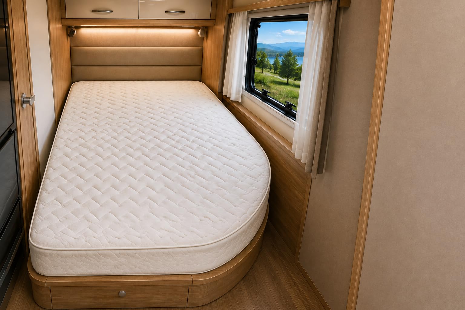 Sommiflex Matelas Camping-Car Forme Corbeille sur Mesure – Mousse Haute Résilience, Dimensions Personnalisables