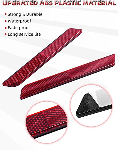 Miniatura 3 de Amazicha Cubiertas de pestillo de reflectores rojos para alforjas de visibilidad lateral compatibles con Harley Davidson Touring Road King Street