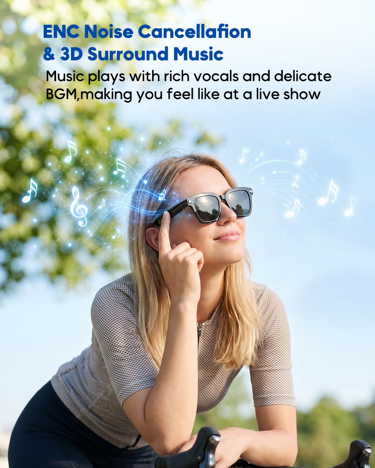 Lunettes Intelligentes avec Caméra et Bluetooth, 8 Mpx, HD 1200P | en Charge L'enregistrement Photo/Vidéo/Audio, La Traduction en Temps Réel, L'assistant Vocal et La Reconnaissance D'objets