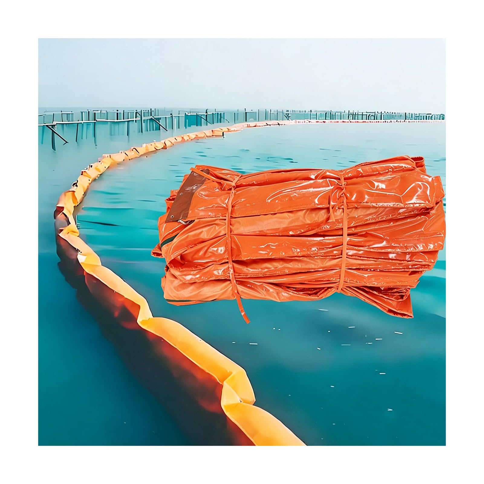 Barrage Flottant Anti-Pollution en PVC, résistant à l'usure H75cm/29.5in