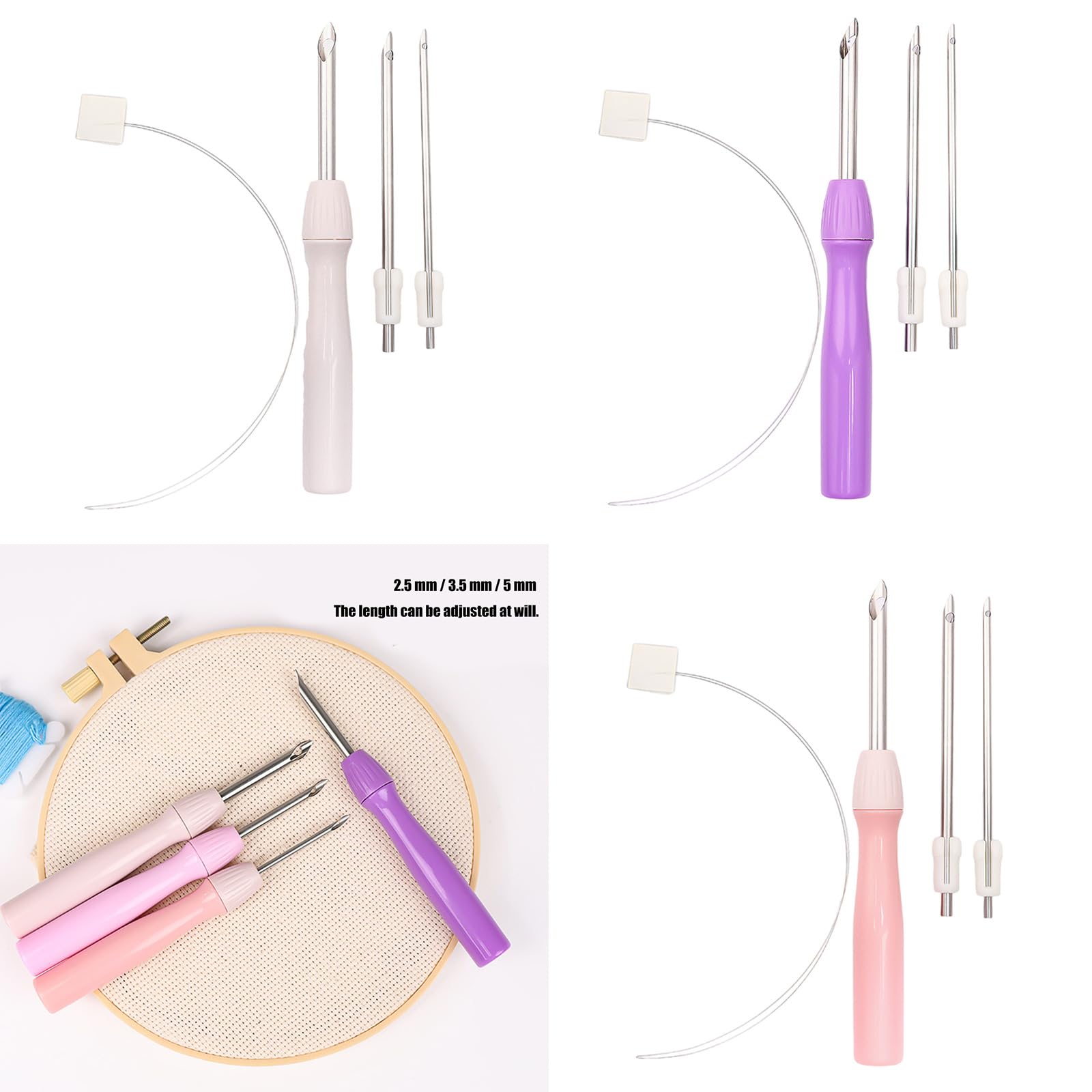 Amazon.co.jp: OOLA.DETAL パンチニードルセット 2.5/3.5/5mm 調節可能 