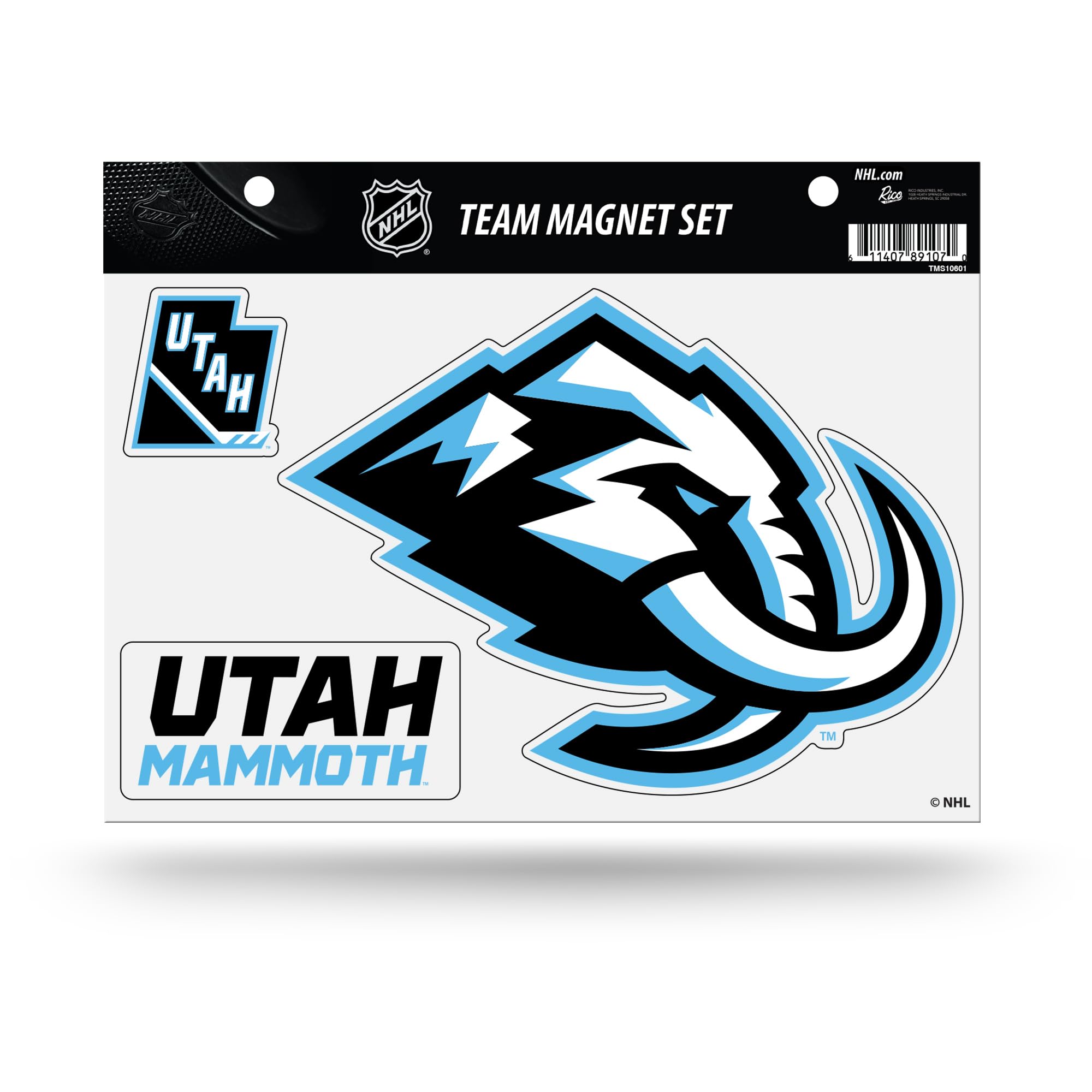 Rico Industries NHL Hockey Utah Mammoth Standard Team Magnet Set 8.5" x 11" - Home Décor - Regrigerator, Office, Kitchen