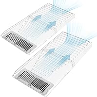 BYEWIRE Air Vent Extender 2-Pack: Adjustable Floor Vent Deflector for 10-12" Metal Registers, Low-Profile Under Furniture Redirector