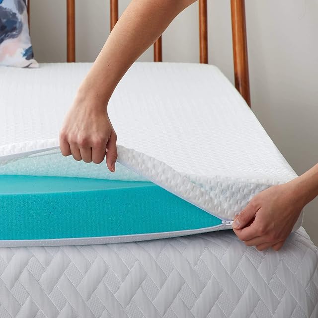 LUCID Mattress Topper Cover  Soft and Breathable  Machine Washable  NonSlip (Topper Not Included)  Double Bed (135 x 190 cm), 5 cm