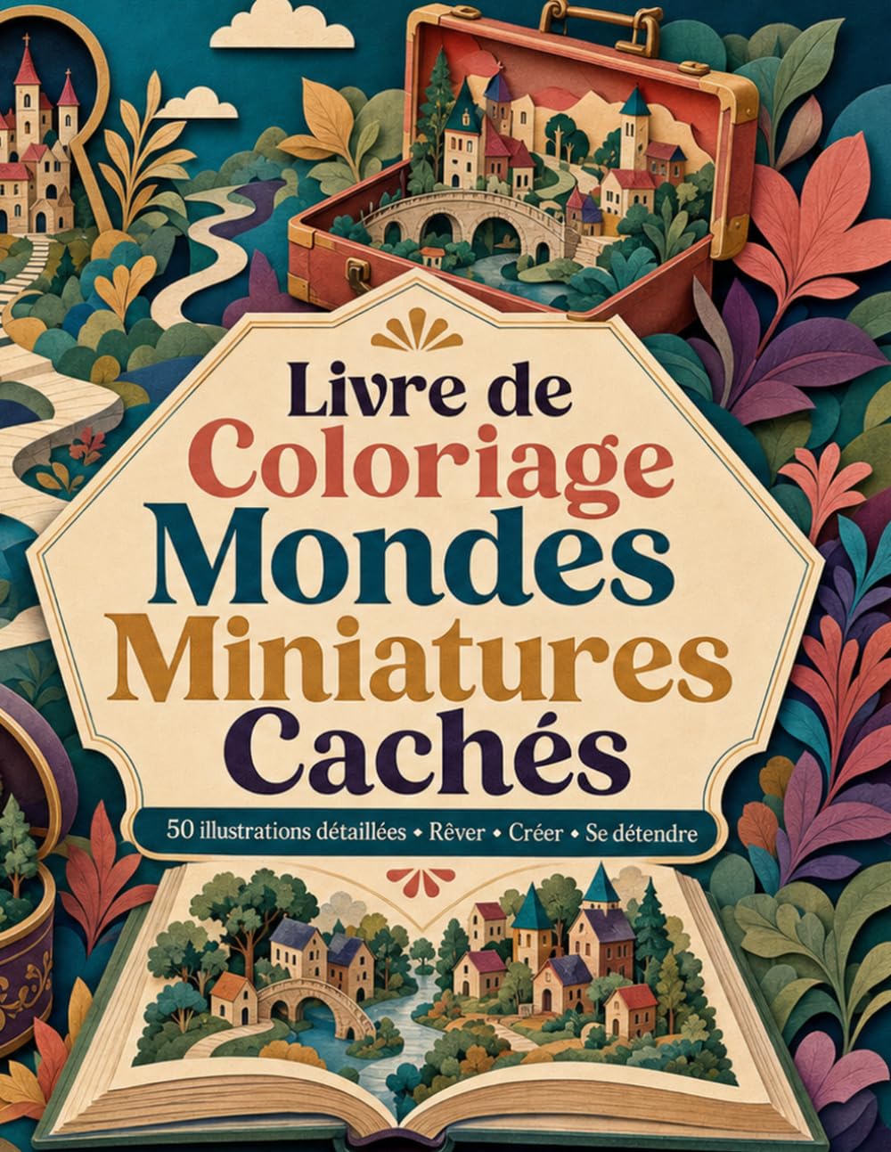 Livre de Coloriage Mondes Miniatures Cachés: Aventures poétiques dans des lieux insolites pour relaxation artistique