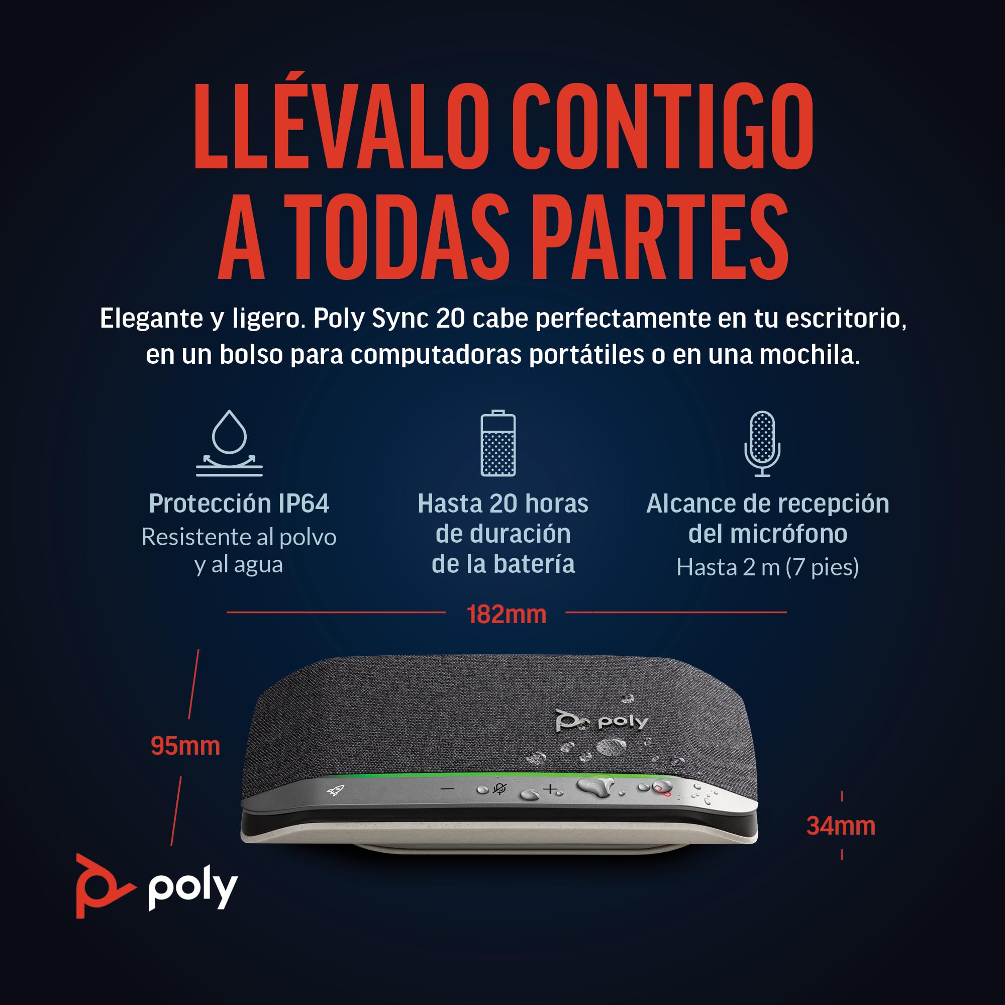 Poly Sync 20 - Customer Special 1 - smart speakerphone - Bluetooth - wired, wireless - USB-C - black - Zoom Certified